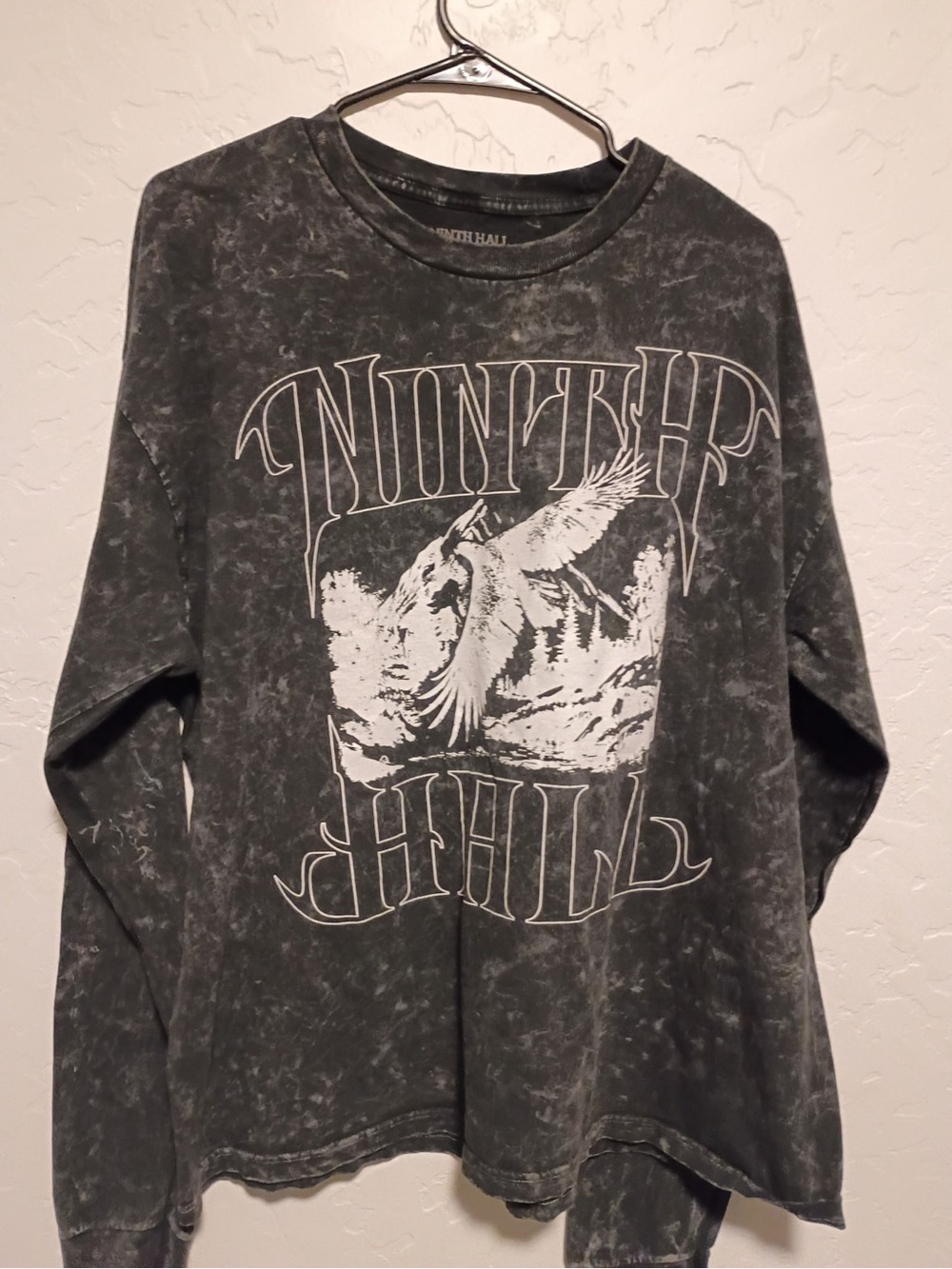 Ninth Hall Natures Edge Black Wash Long Sleeve T-Shirt